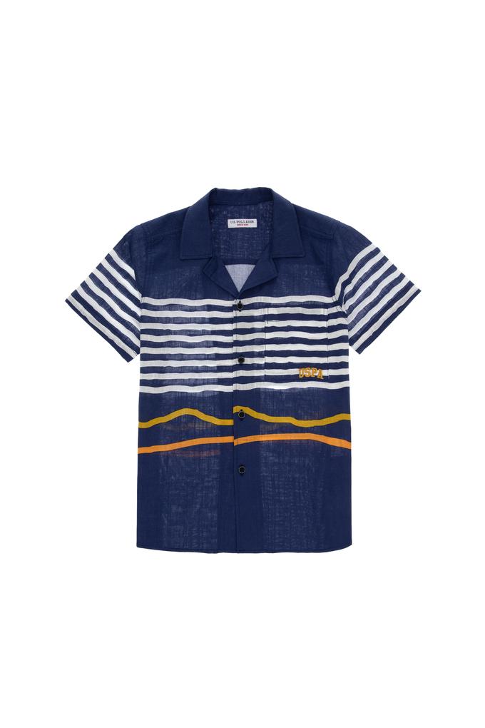 Erkek Çocuk Lacivert Kısa Kollu Comfort Gömlek