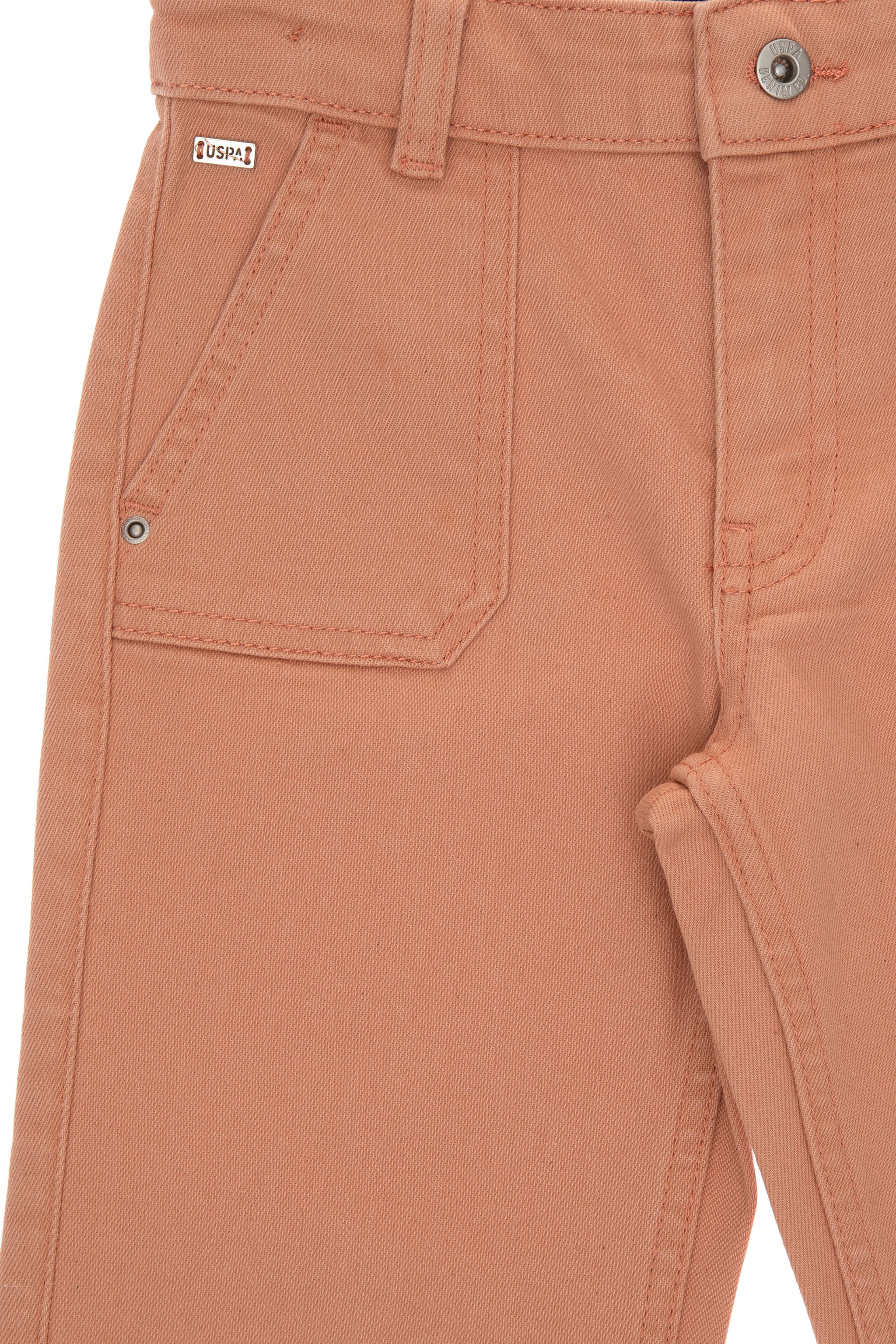 Kız Çocuk Somon Flare Fit Jean Pantolon - Image 4