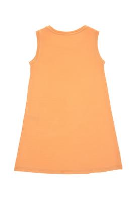 Kız Çocuk Turuncu Bisiklet Yaka Kolsuz A-Form Basic Örme Elbise - 50300648020