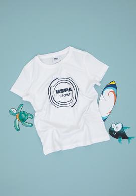 Erkek Çocuk Beyaz Bisiklet Yaka Tişört - 50300377026