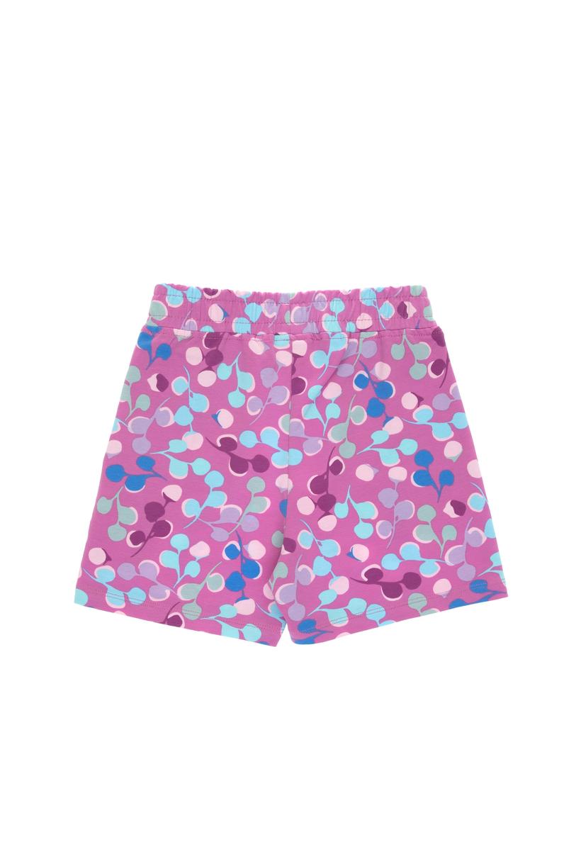 Kız Çocuk Fuşya Renkli Desen Baskılı Örme Şort
