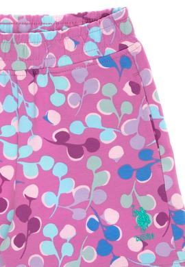 Kız Çocuk Fuşya Renkli Desen Baskılı Örme Şort - 50301006010