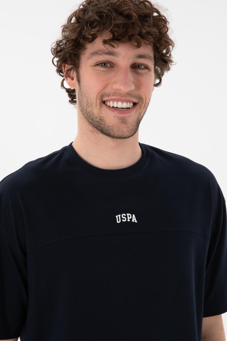 Erkek Comfort Fit Bisiklet Yaka Lacivert Tişört - 50306017056