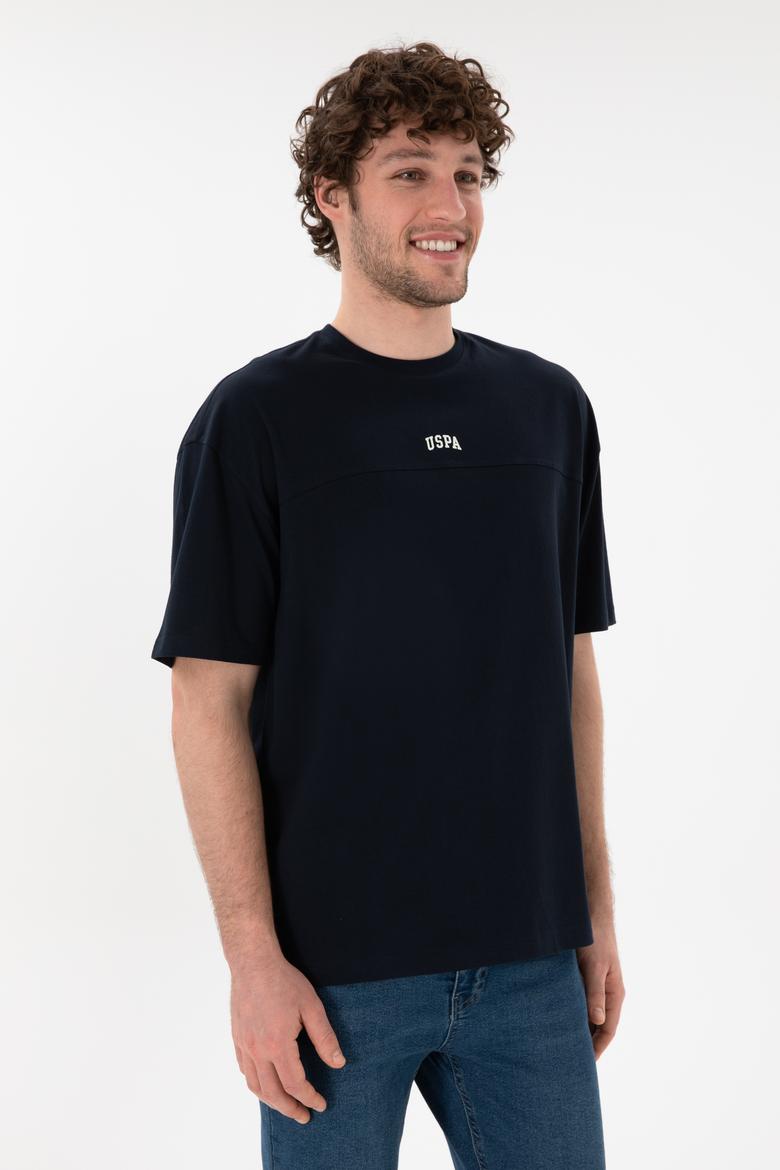 Erkek Comfort Fit Bisiklet Yaka Lacivert Tişört - 50306017056