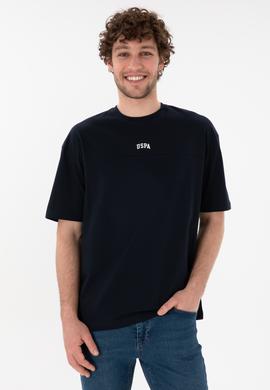 Erkek Comfort Fit Bisiklet Yaka Lacivert Tişört - 50306017056