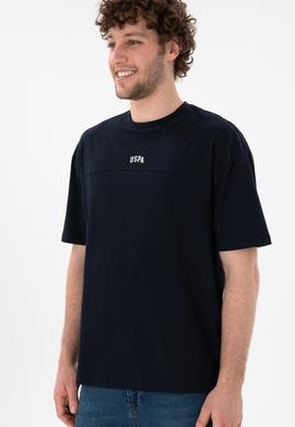 Erkek Comfort Fit Bisiklet Yaka Lacivert Tişört - 50306017056