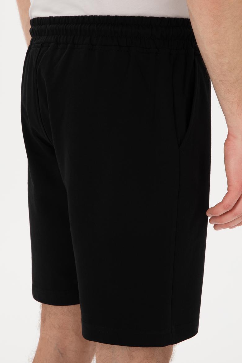 Erkek Siyah Örme Şort - 50305933029