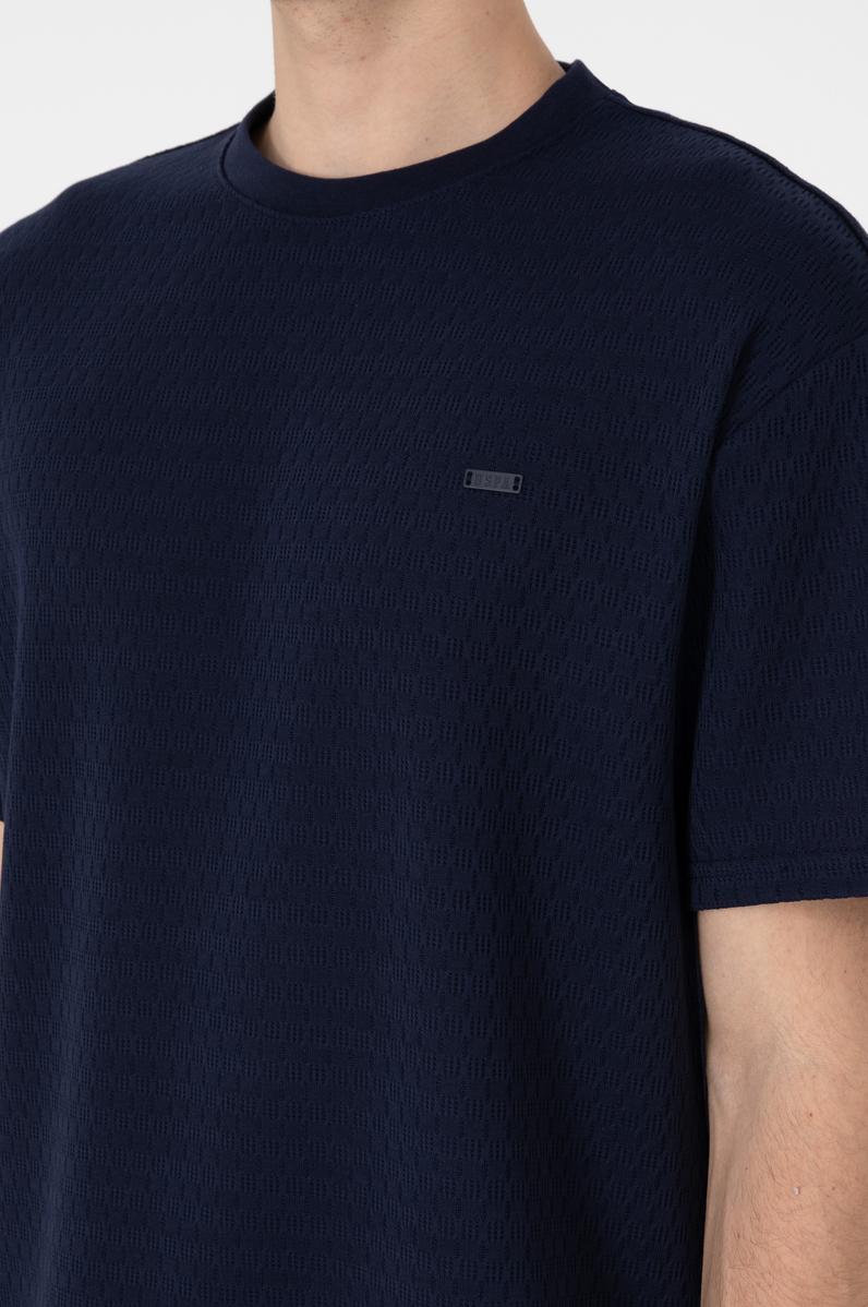 Erkek Comfort Fit Bisiklet Yaka Lacivert Tişört