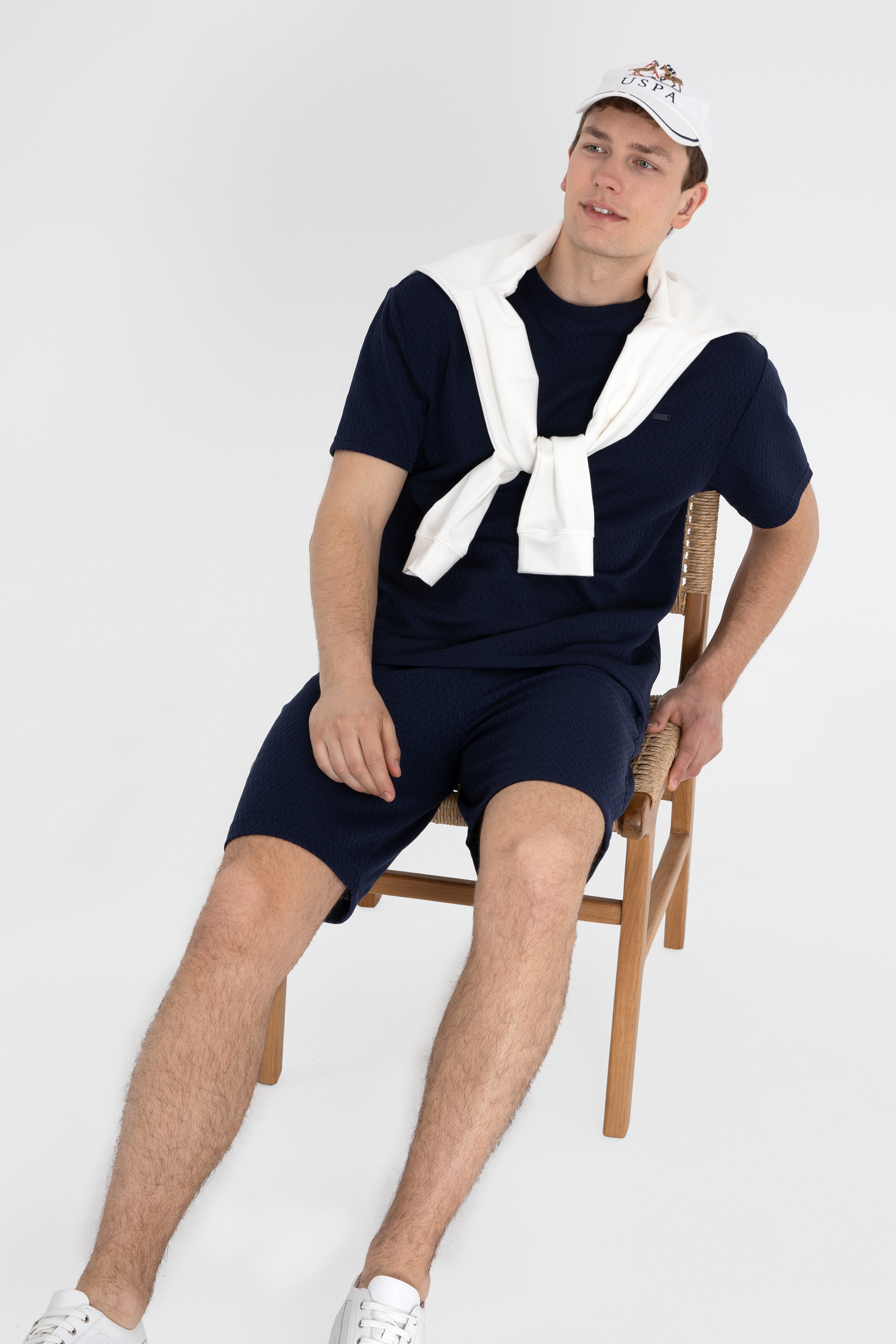 Erkek Comfort Fit Bisiklet Yaka Lacivert Tişört - Image 4