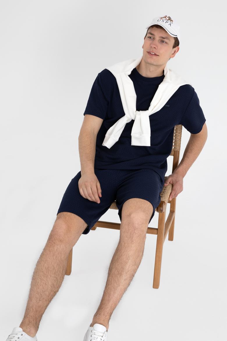 Erkek Comfort Fit Bisiklet Yaka Lacivert Tişört - 50308814008