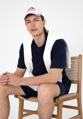 Erkek Comfort Fit Bisiklet Yaka Lacivert Tişört - 50308814008