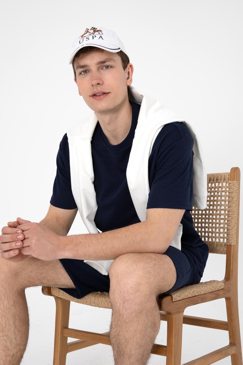 Erkek Comfort Fit Bisiklet Yaka Lacivert Tişört - 50308814008