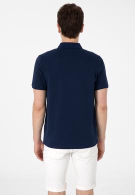 Erkek Regular Fit Fermuarlı Lacivert Dokulu Tişört - 50306014009