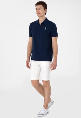 Erkek Regular Fit Fermuarlı Lacivert Dokulu Tişört - 50306014009