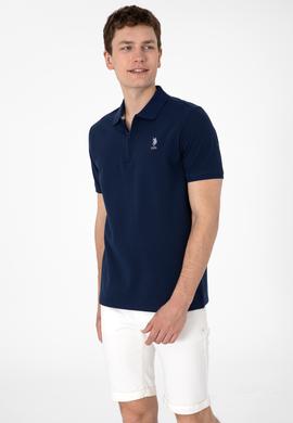 Erkek Regular Fit Fermuarlı Lacivert Dokulu Tişört - 50306014009