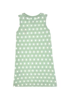 Kız Çocuk Su Yeşili Kolsuz Bisiklet Yaka A-Form Desenli Örme Elbise - 50306240001