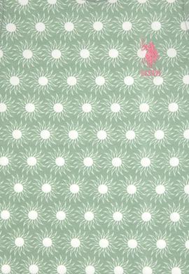 Kız Çocuk Su Yeşili Kolsuz Bisiklet Yaka A-Form Desenli Örme Elbise - 50306240001