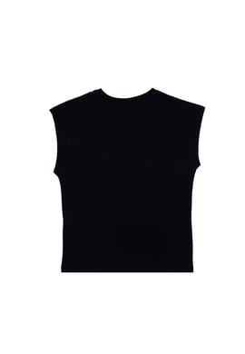 Kız Çocuk Lacivert Bisiklet Yaka Baskılı Pamuk Tişört - 50306190003