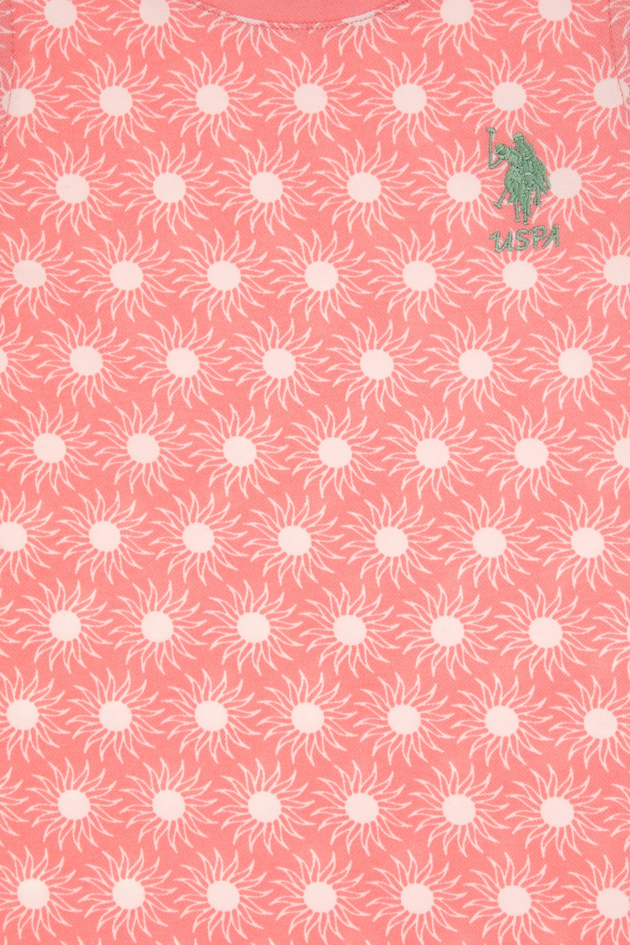 Kız Çocuk Pembe Kolsuz Bisiklet Yaka A-Form Desenli Örme Elbise - Image 5