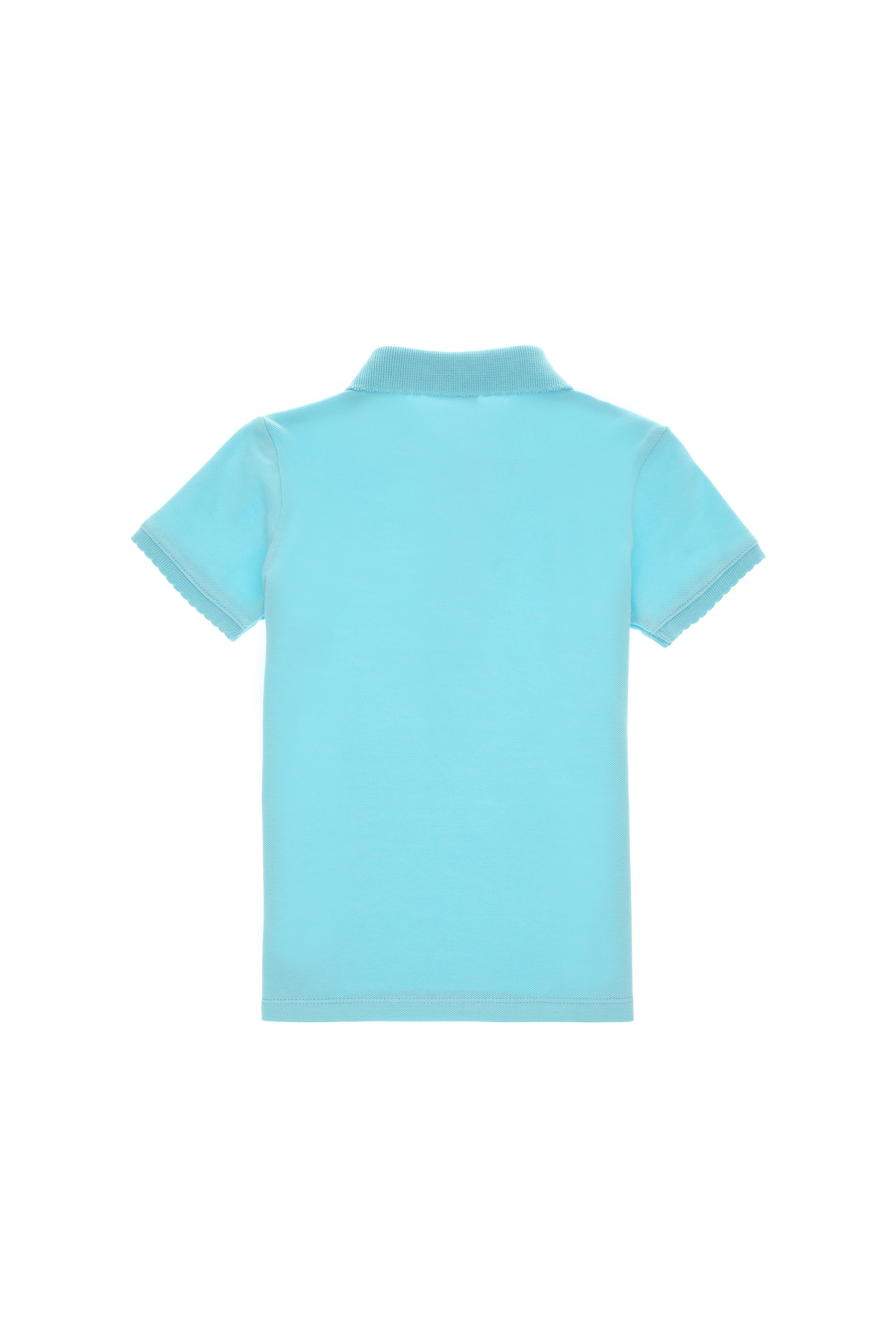 Kız Çocuk Aqua Polo Yaka Basic Tişört - Image 4
