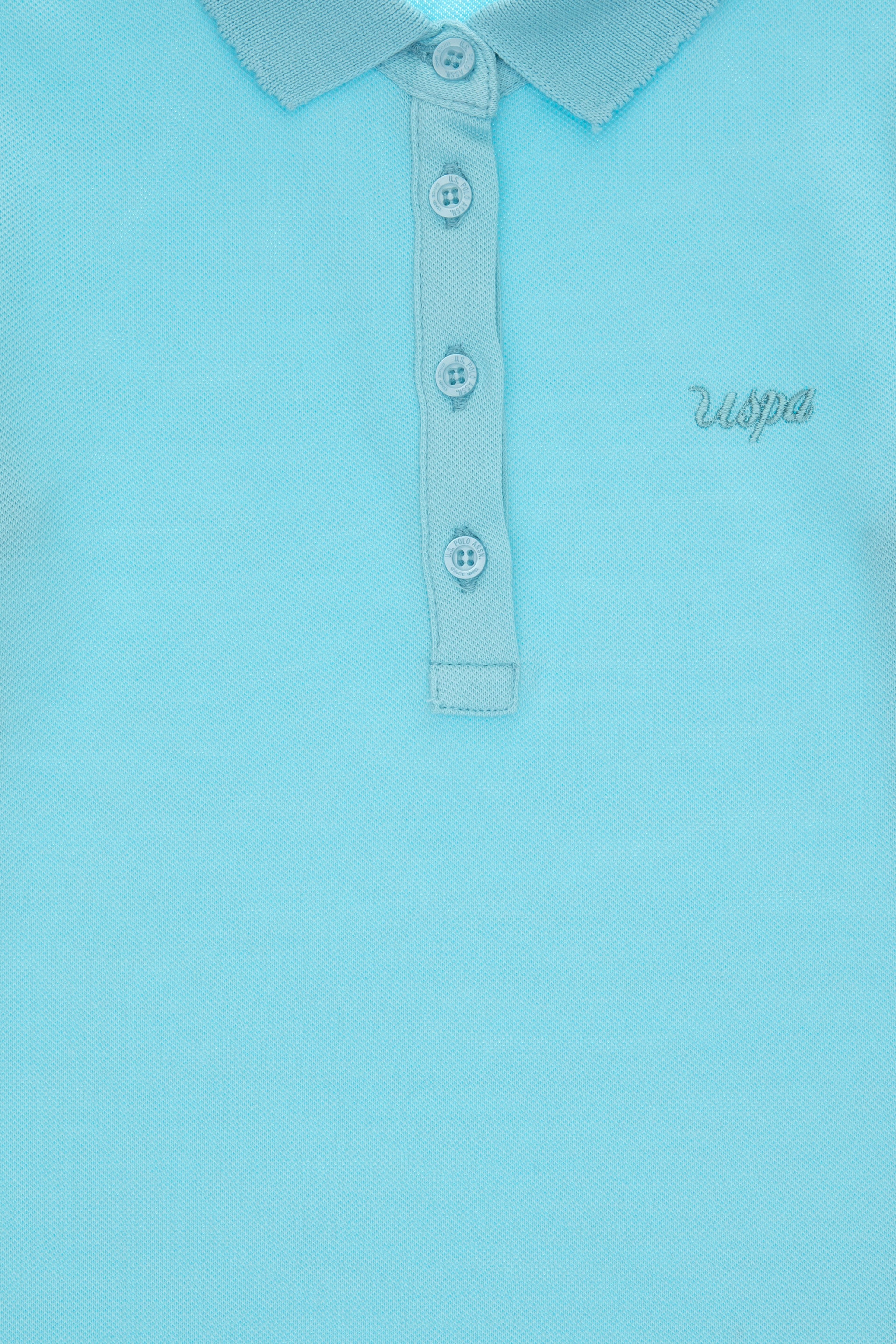 Kız Çocuk Aqua Polo Yaka Basic Tişört - Image 5