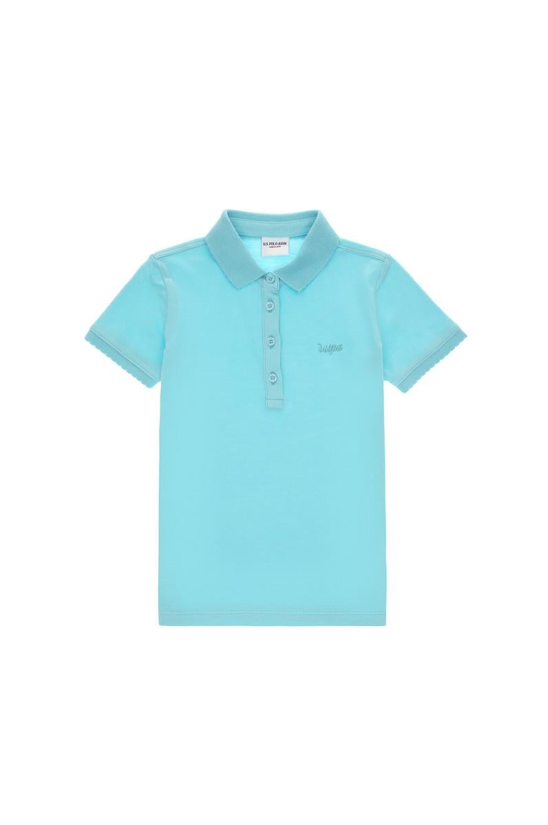 Kız Çocuk Aqua Polo Yaka Basic Tişört