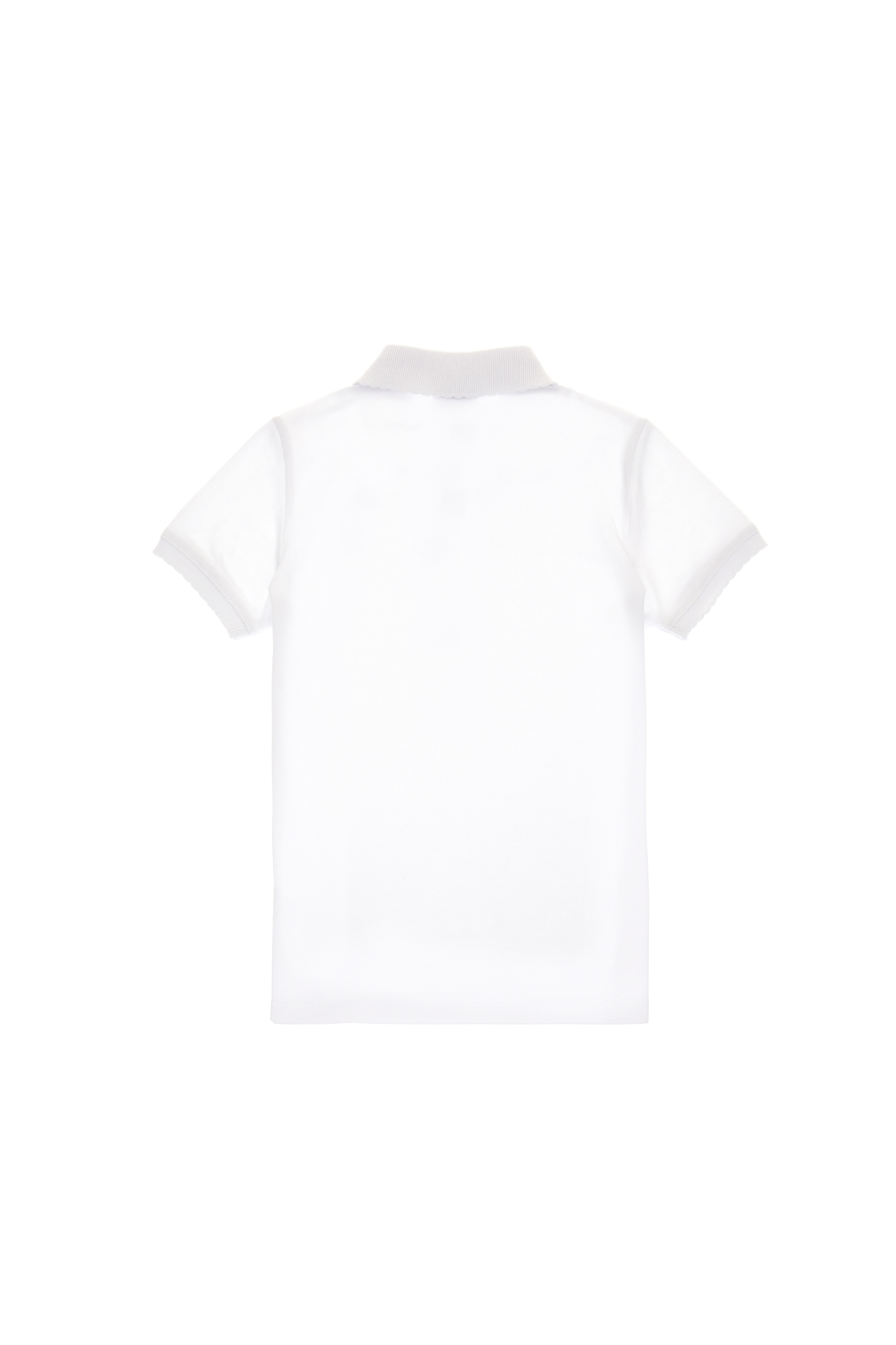 Kız Çocuk Beyaz Polo Yaka Basic Tişört - Image 5