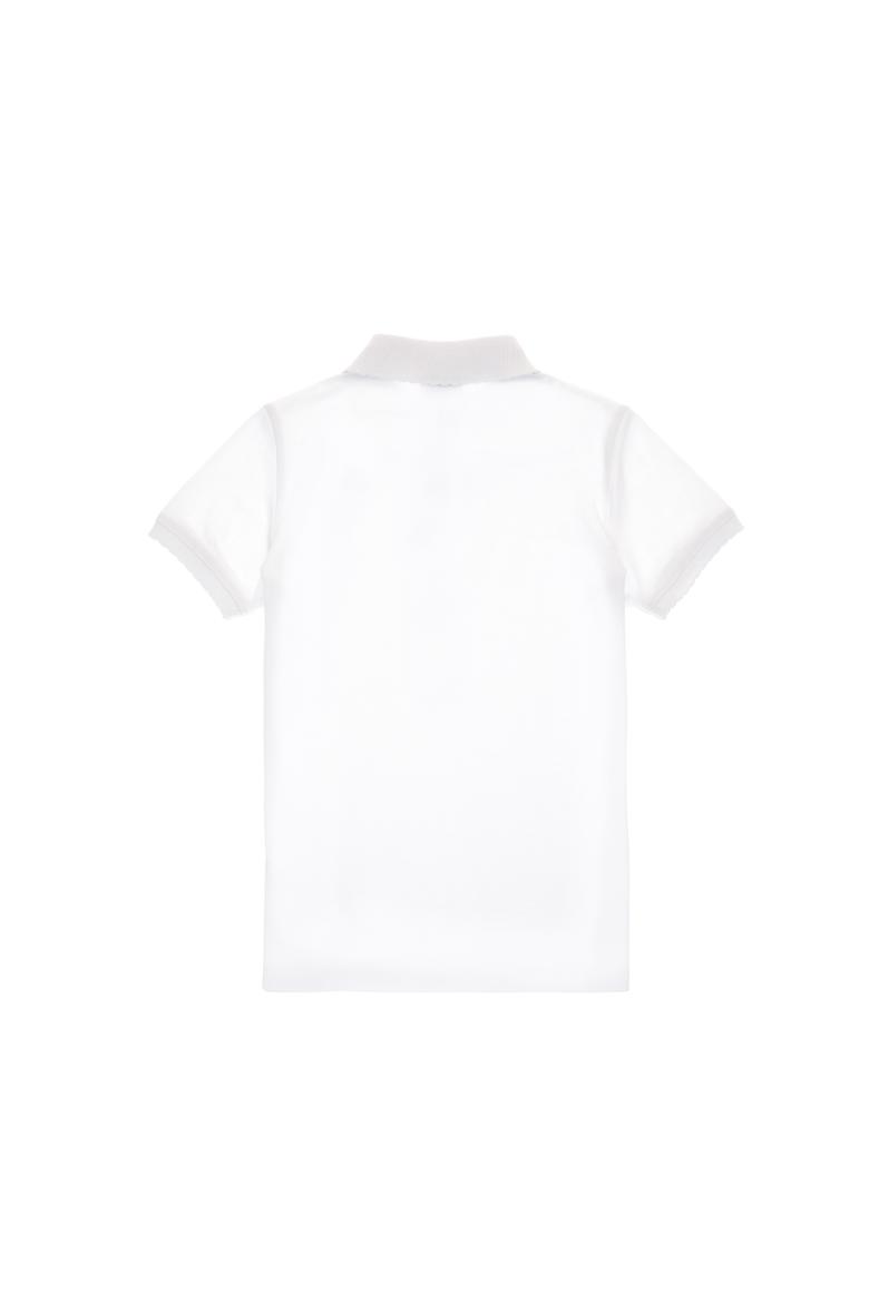 Kız Çocuk Beyaz Polo Yaka Basic Tişört - 50306036074
