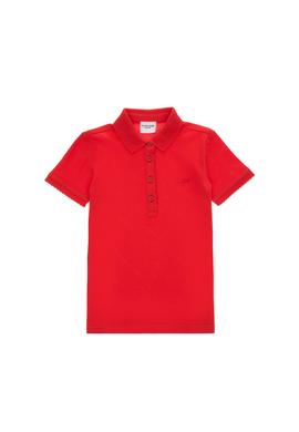 Kız Çocuk Kırmızı Polo Yaka Basic Tişört - 50306036129