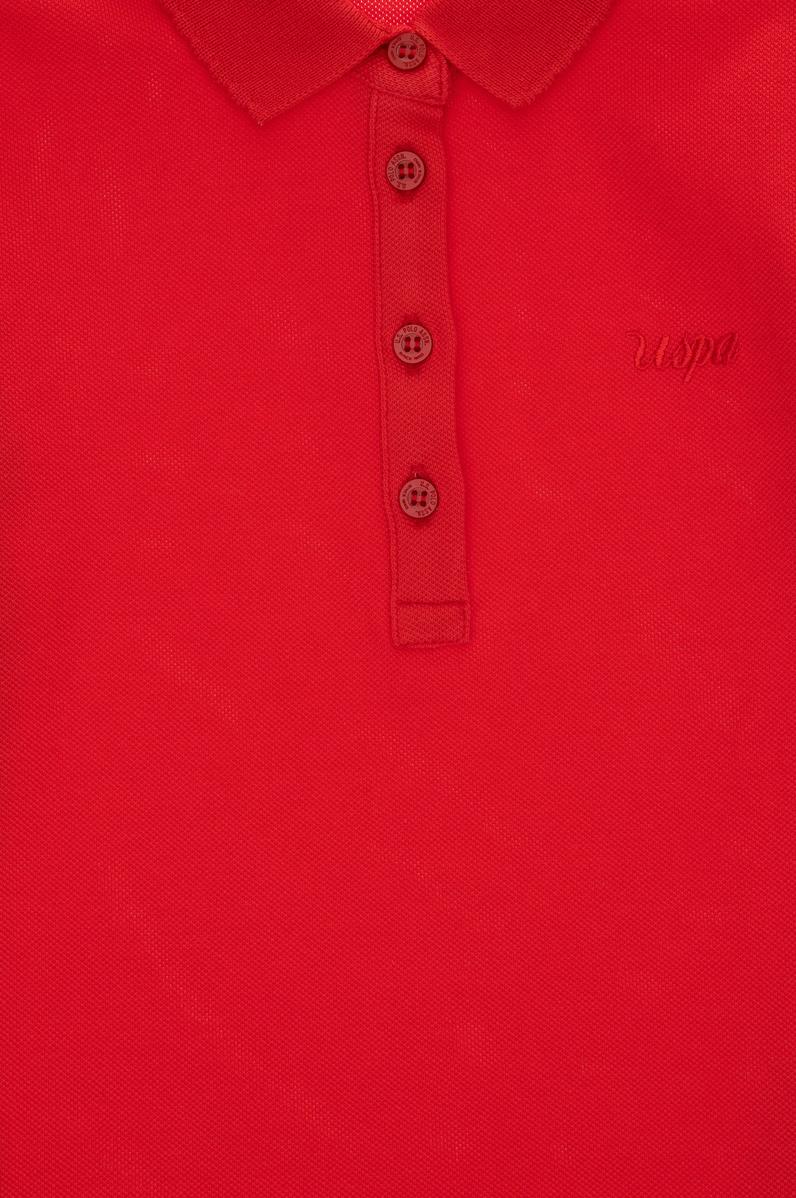 Kız Çocuk Kırmızı Polo Yaka Basic Tişört