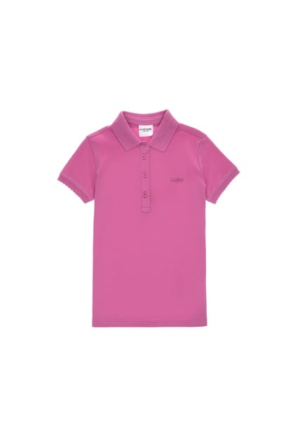 Kız Çocuk Fuşya Polo Yaka Basic Tişört