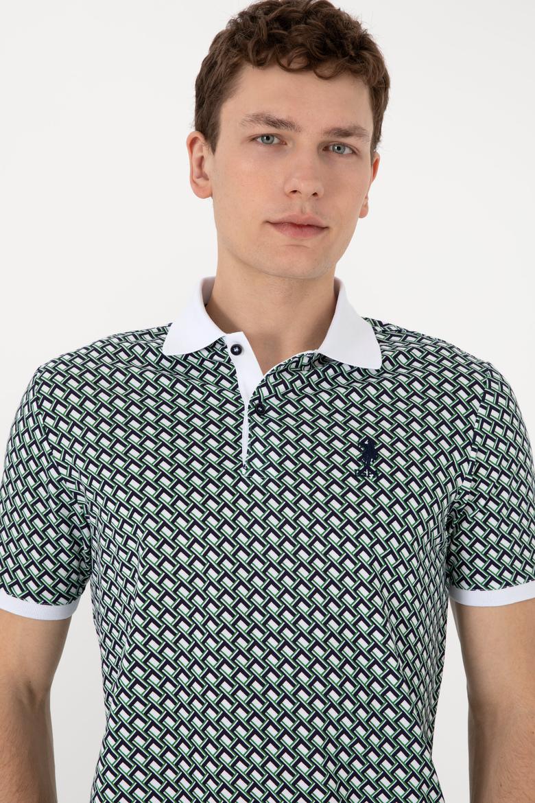 Erkek Regular Fit Polo Yaka Lacivert Desenli Tişört - 50311937016