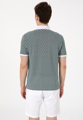 Erkek Regular Fit Polo Yaka Lacivert Desenli Tişört - 50311937016