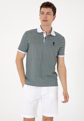 Erkek Regular Fit Polo Yaka Lacivert Desenli Tişört - 50311937016