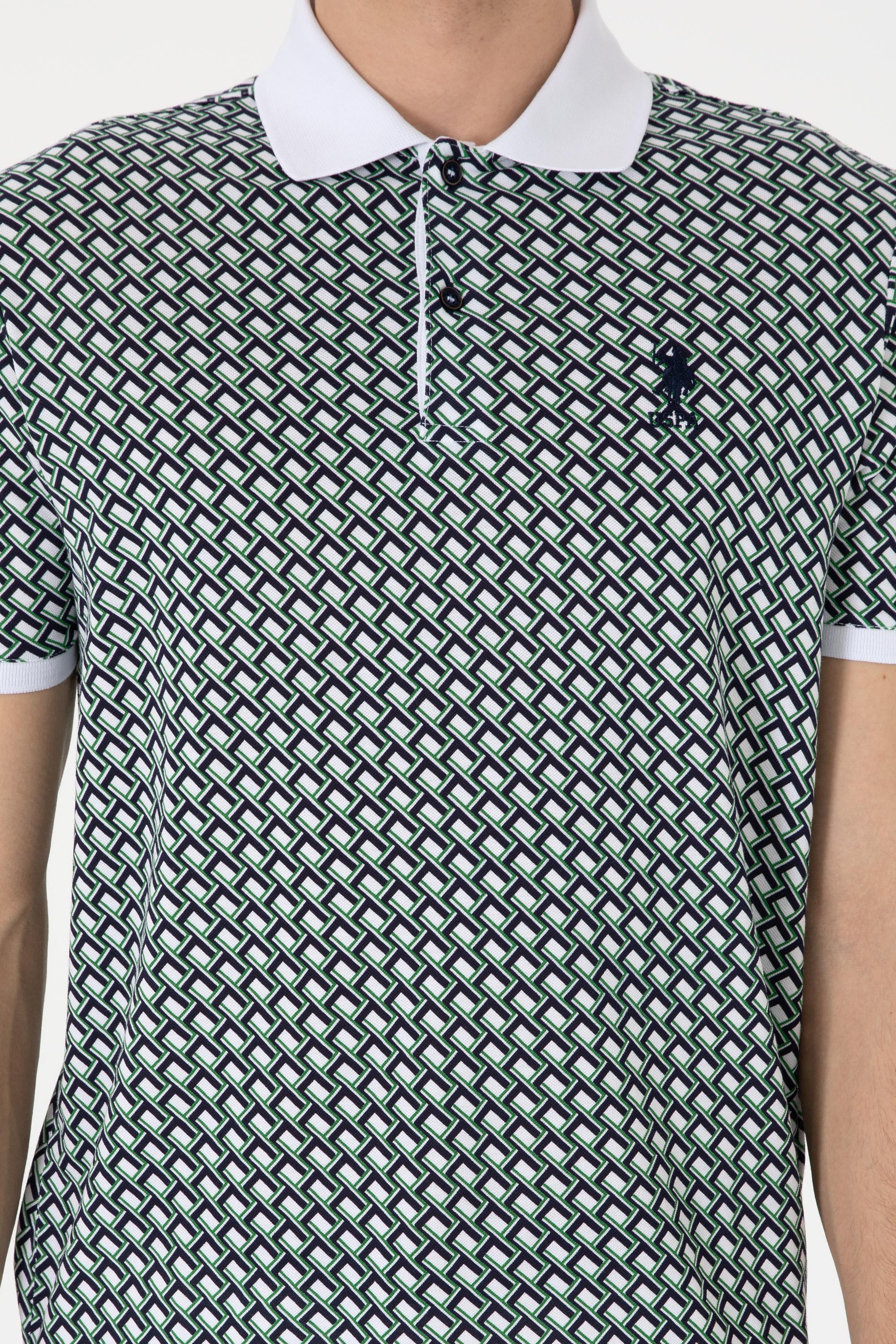 Erkek Regular Fit Polo Yaka Lacivert Desenli Tişört - Image 6