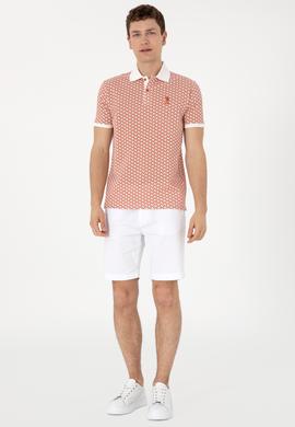 Erkek Regular Fit Polo Yaka Pudra Desenli Tişört - 50311937026