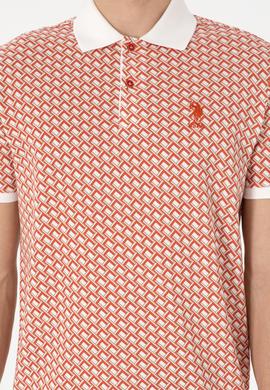 Erkek Regular Fit Polo Yaka Pudra Desenli Tişört - 50311937026