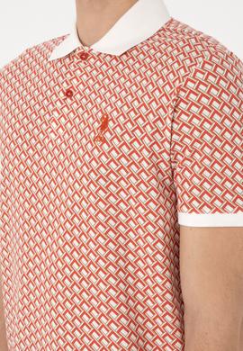 Erkek Regular Fit Polo Yaka Pudra Desenli Tişört - 50311937026