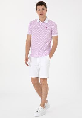 Erkek Regular Fit Polo Yaka Menekşe Desenli Tişört - 50311944039