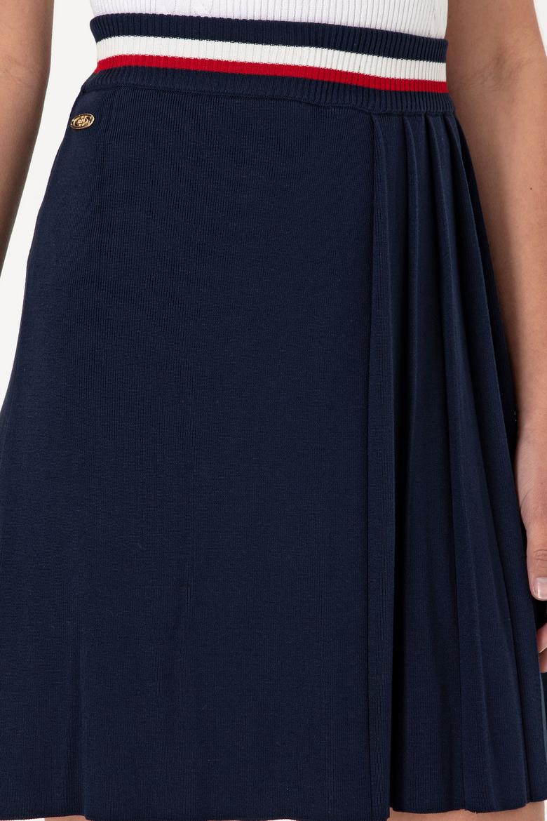 Kadın Lacivert Mini Boy Triko Etek - 50299379011