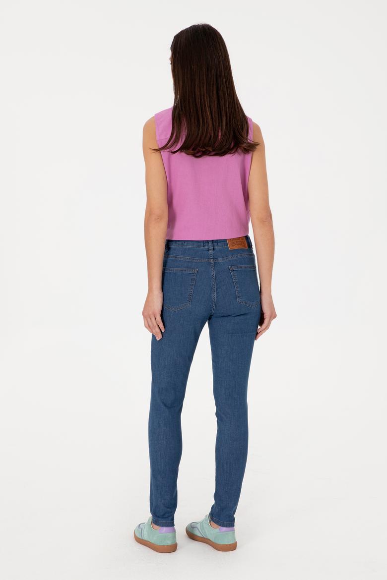 Kadın Koyu Mavi Skinny Fit Jean Pantolon - 50297557004