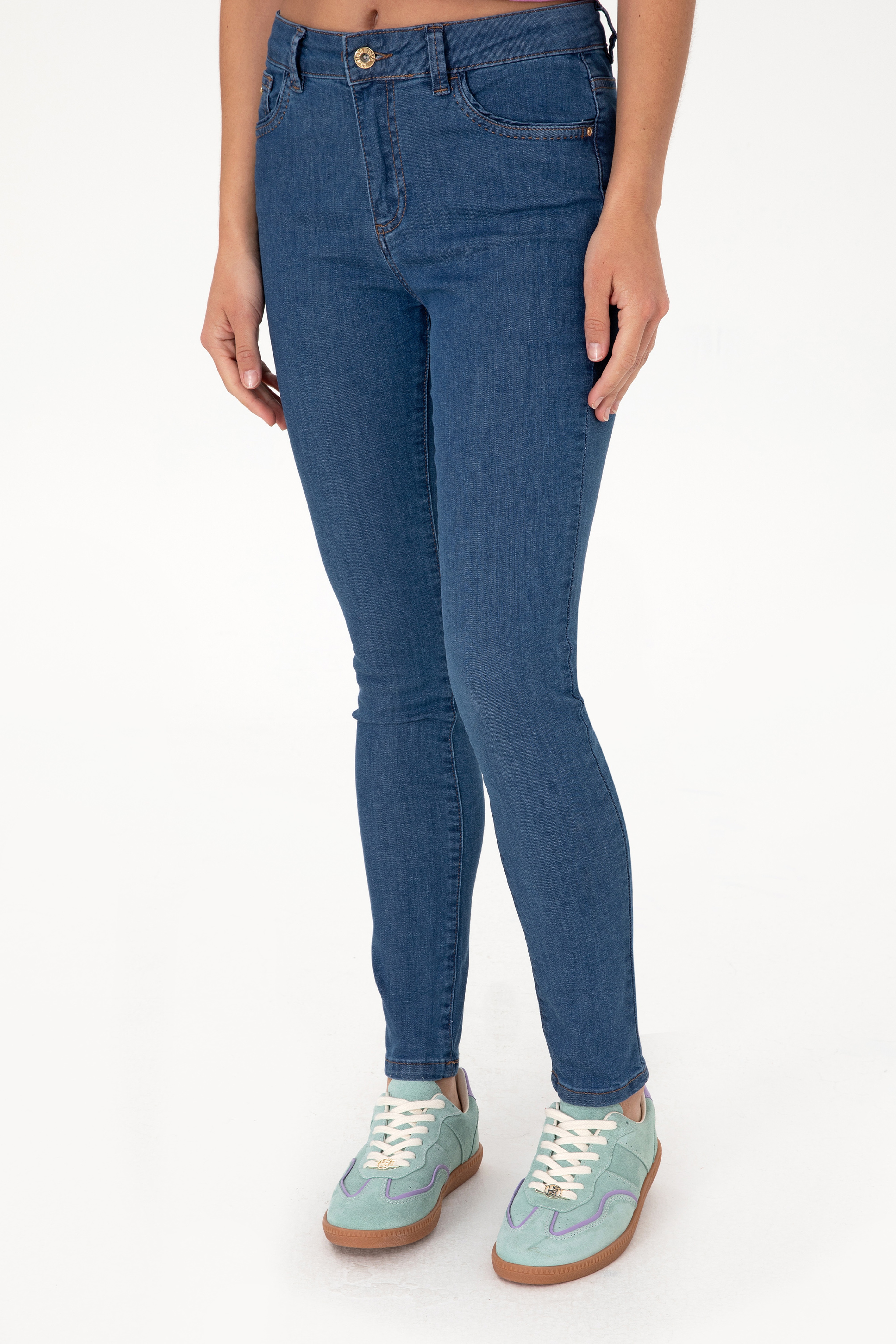 Kadın Koyu Mavi Skinny Fit Jean Pantolon
