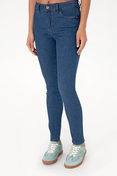 Kadın Koyu Mavi Skinny Fit Jean Pantolon