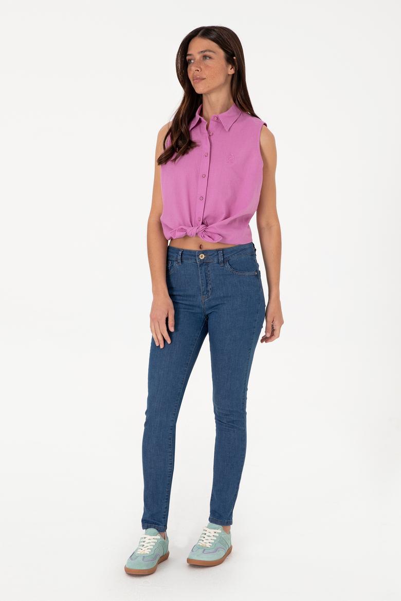 Kadın Koyu Mavi Skinny Fit Jean Pantolon - 50297557004