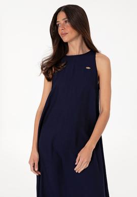 Kadın Lacivert Maxi Boy Dokuma Elbise - 50299194024