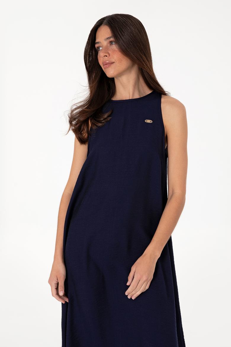 Kadın Lacivert Maxi Boy Dokuma Elbise - 50299194024