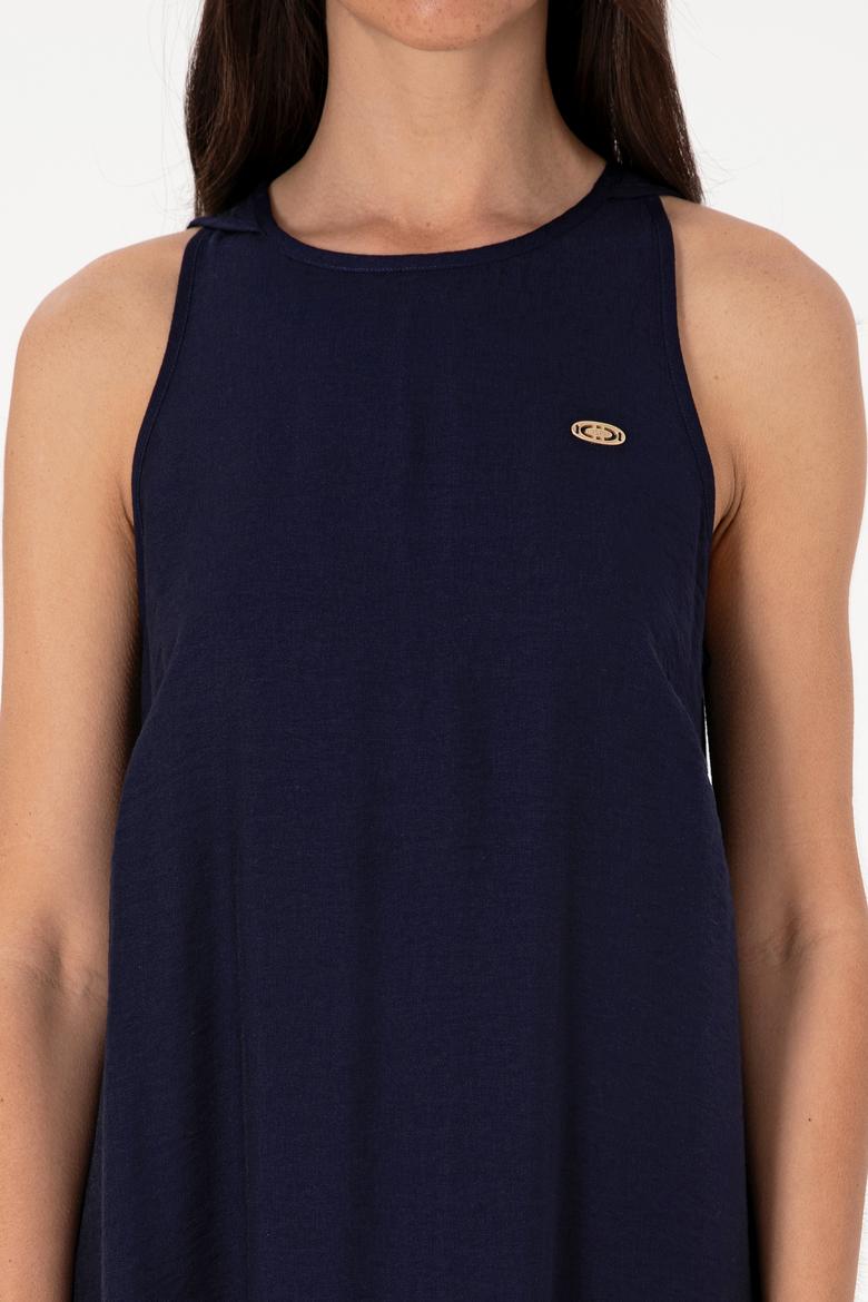 Kadın Lacivert Maxi Boy Dokuma Elbise - 50299194024