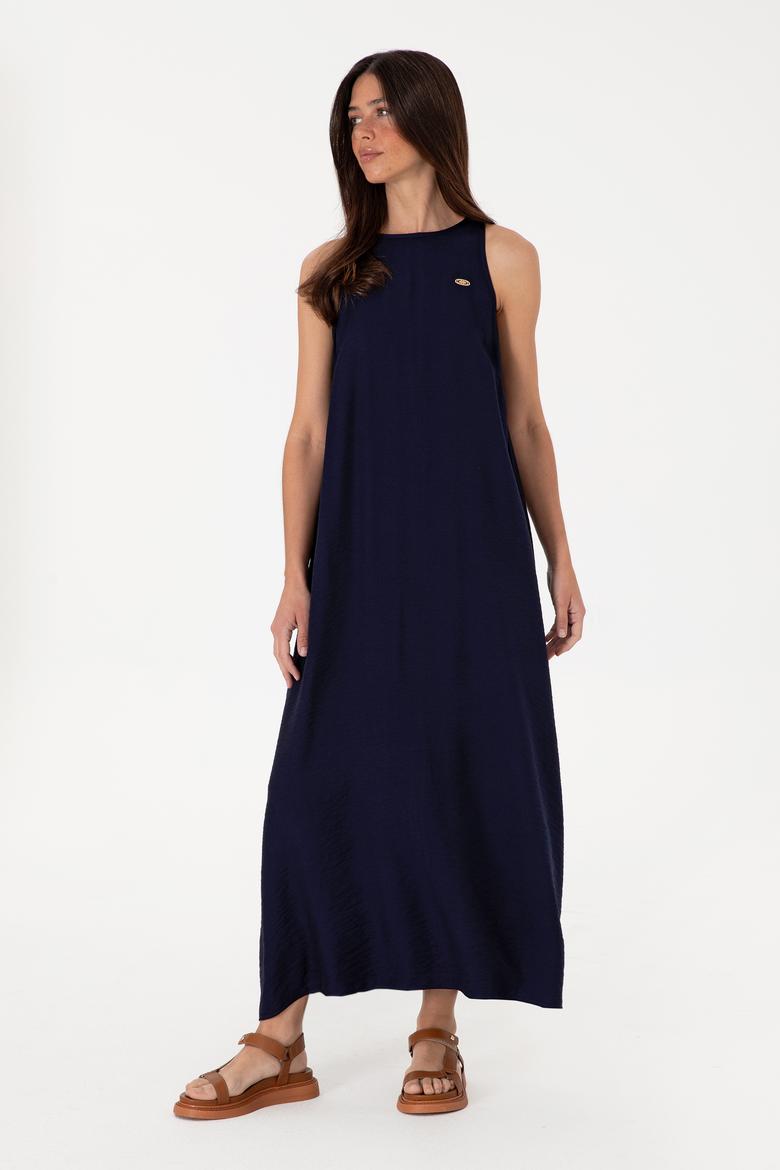Kadın Lacivert Maxi Boy Dokuma Elbise - 50299194024