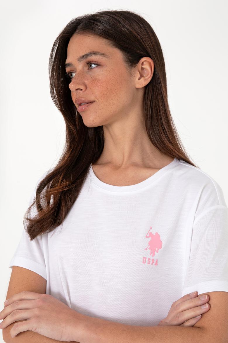 Kadın Beyaz Bisiklet Yaka Tişört - 50300703007