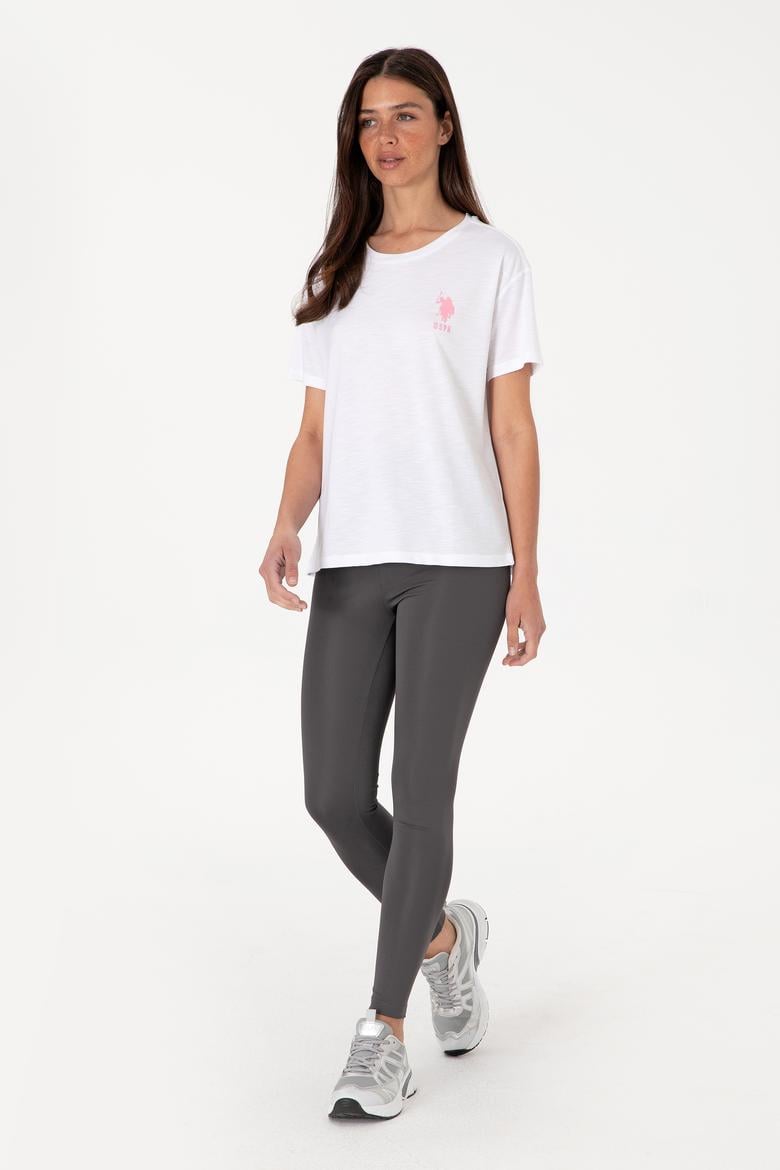 Kadın Beyaz Bisiklet Yaka Tişört - 50300703007